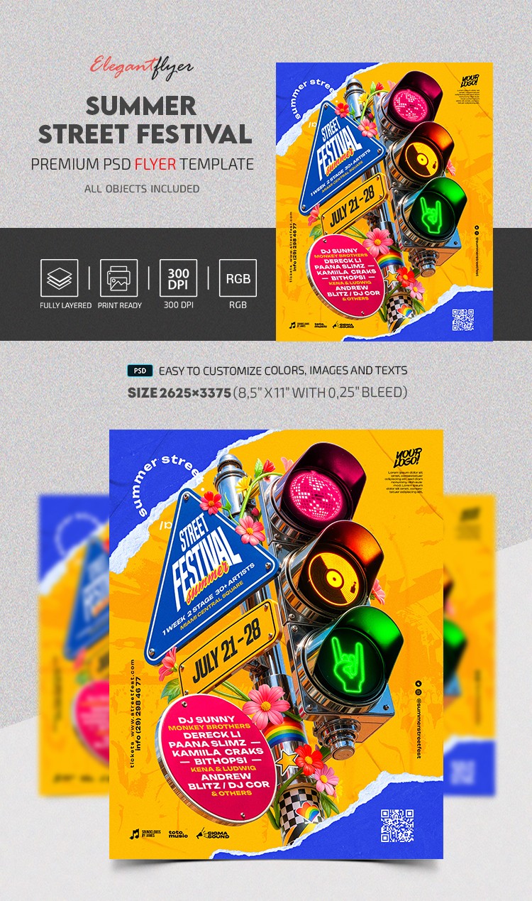 Summer Street Festivals Flyer by ElegantFlyer