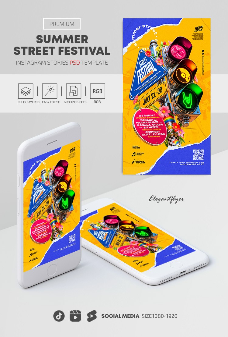 Summer Street Festivals Instagram Reel by ElegantFlyer