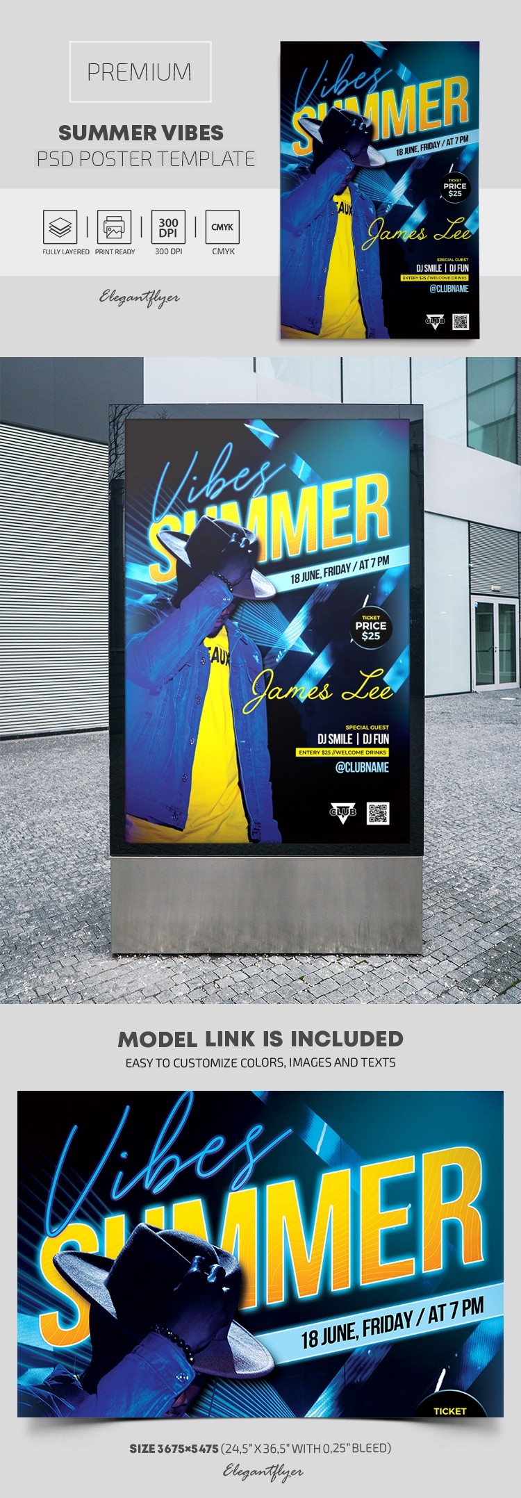 Cartaz de Vibrações de Verão by ElegantFlyer