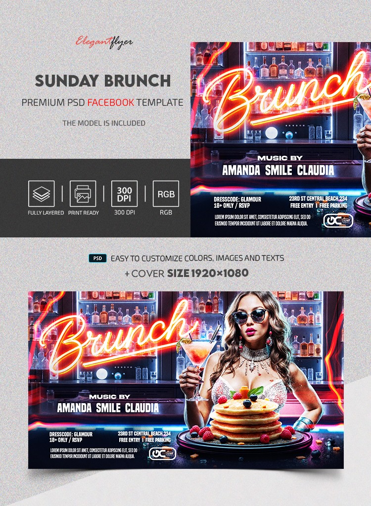 Sunday Brunch Facebook Post by ElegantFlyer