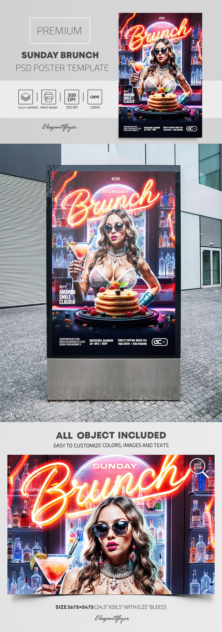 Sunday Brunch Poster by ElegantFlyer