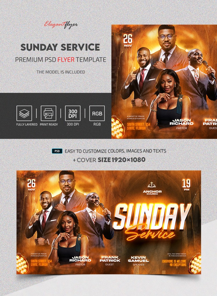 Niedzielna Msza Kościelna Facebook Post by ElegantFlyer