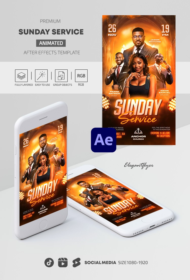 Service de culte du dimanche Instagram Reel by ElegantFlyer