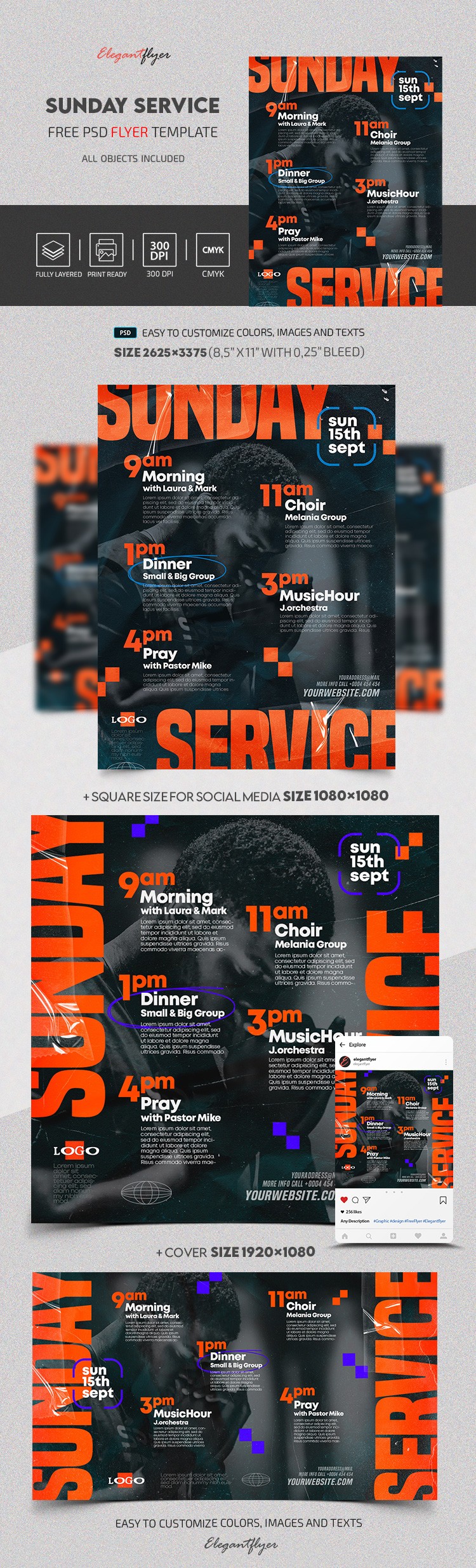 Servicio dominical by ElegantFlyer