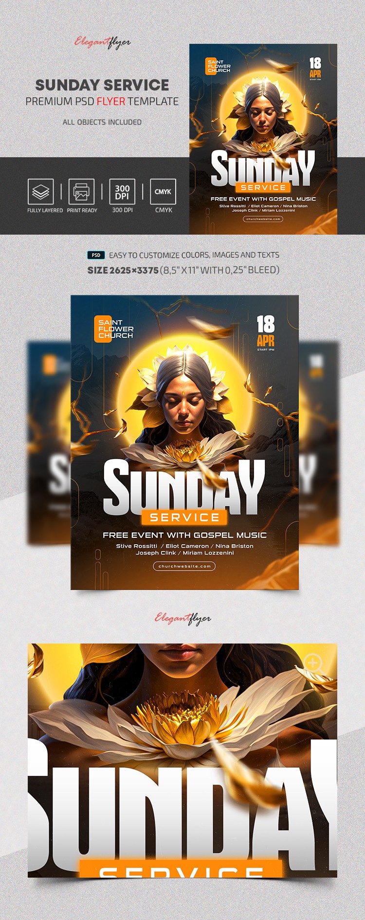 Sunday Service Flyer by ElegantFlyer