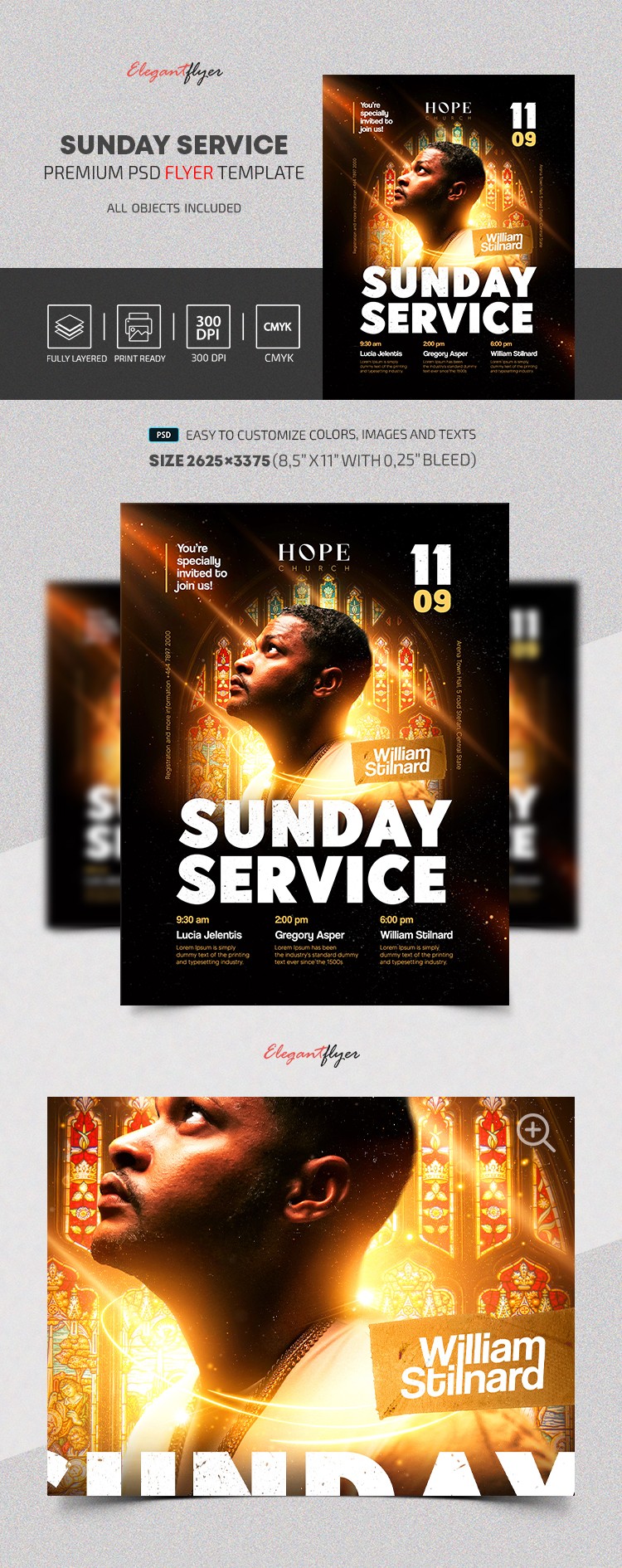 Folleto del Servicio Dominical by ElegantFlyer