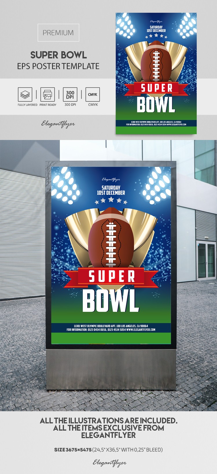 Plakat Super Bowl EPS by ElegantFlyer