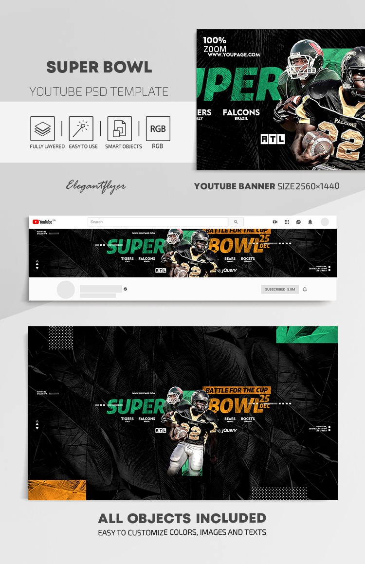 Super Bowl Youtube (English) - Super Bowl Youtube (Italian) by ElegantFlyer