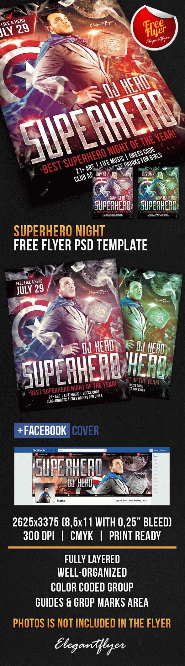 superhero poster template