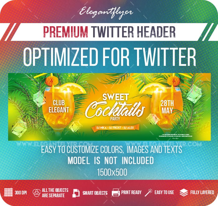Sweet Cocktails Party Twitter by ElegantFlyer