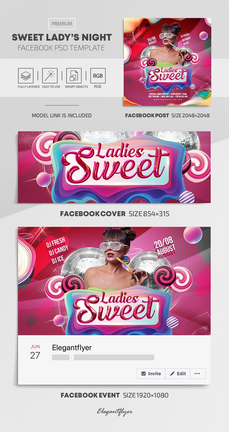 Soirée Sweet Ladie's sur Facebook by ElegantFlyer
