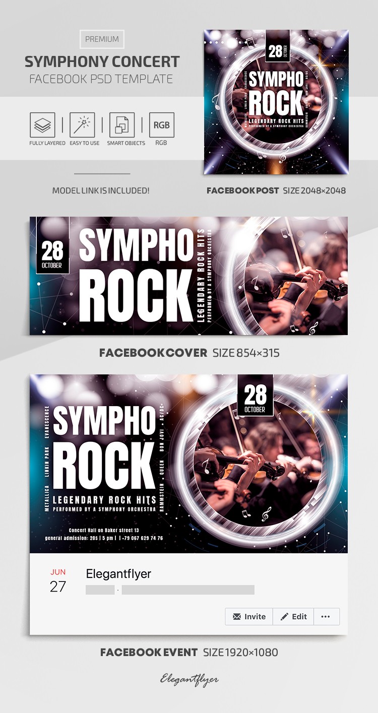 Concert symphonique Facebook by ElegantFlyer