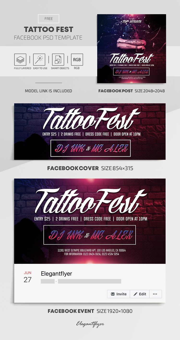 Tattoo Fest -> Festiwal Tatuażu by ElegantFlyer