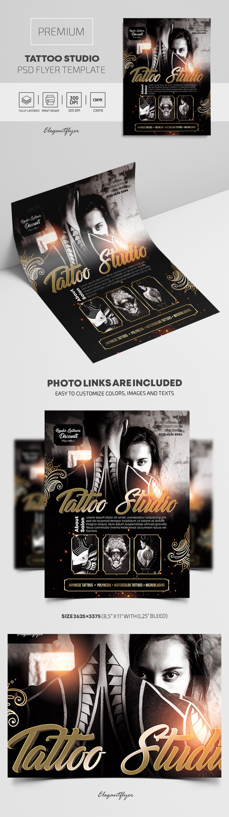 Folleto del Estudio de Tatuajes by ElegantFlyer