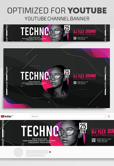 3D Gaming Banner Design Template, Free Channel Art PSD