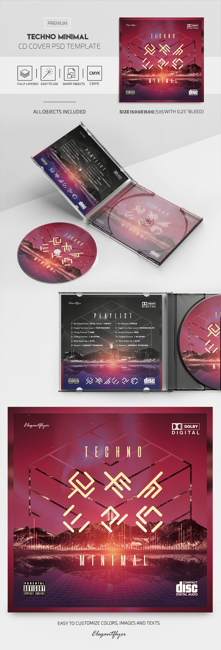 Copertina del CD Techno Minimal by ElegantFlyer