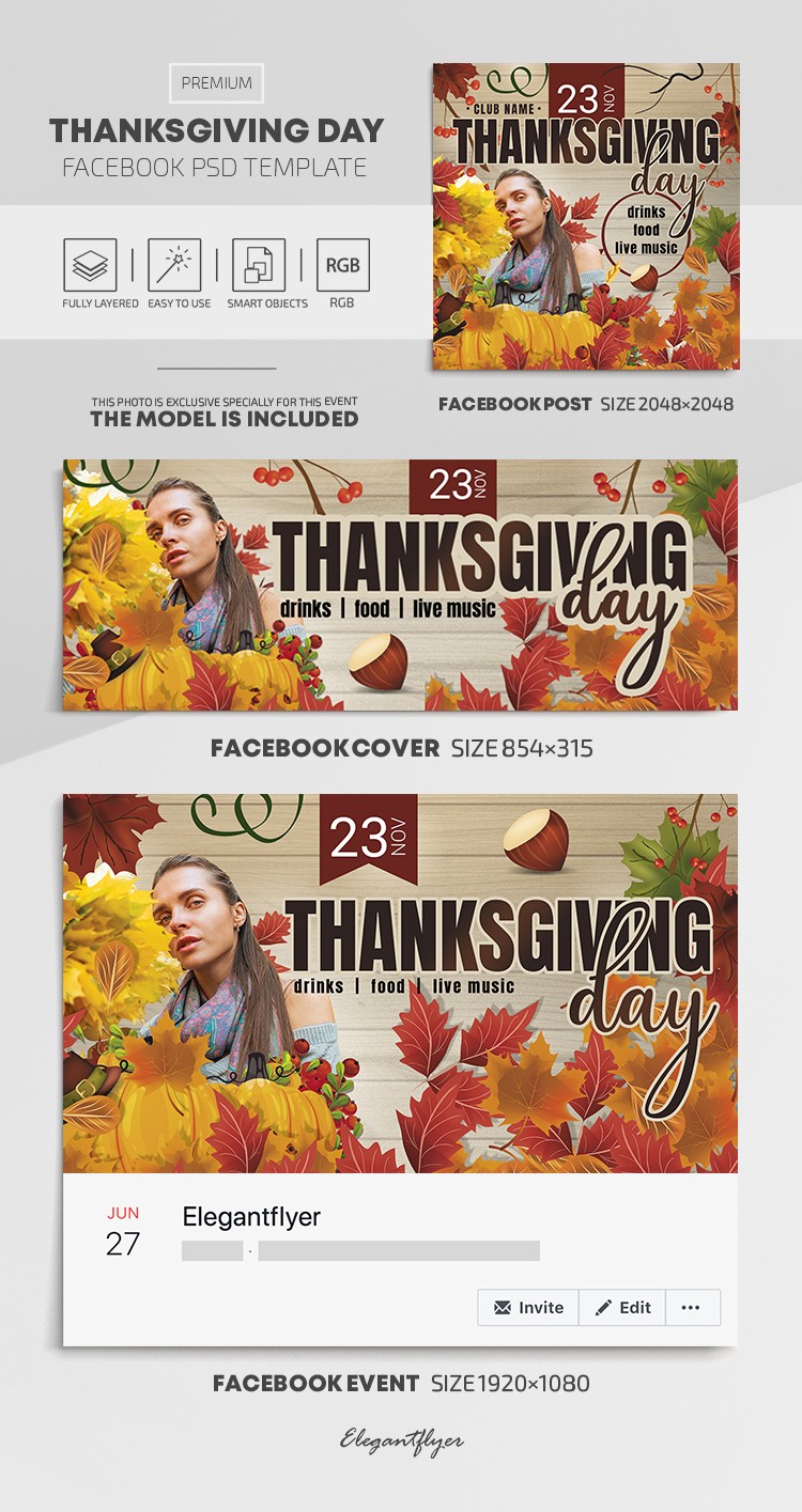 Thanksgiving Day Facebook by ElegantFlyer