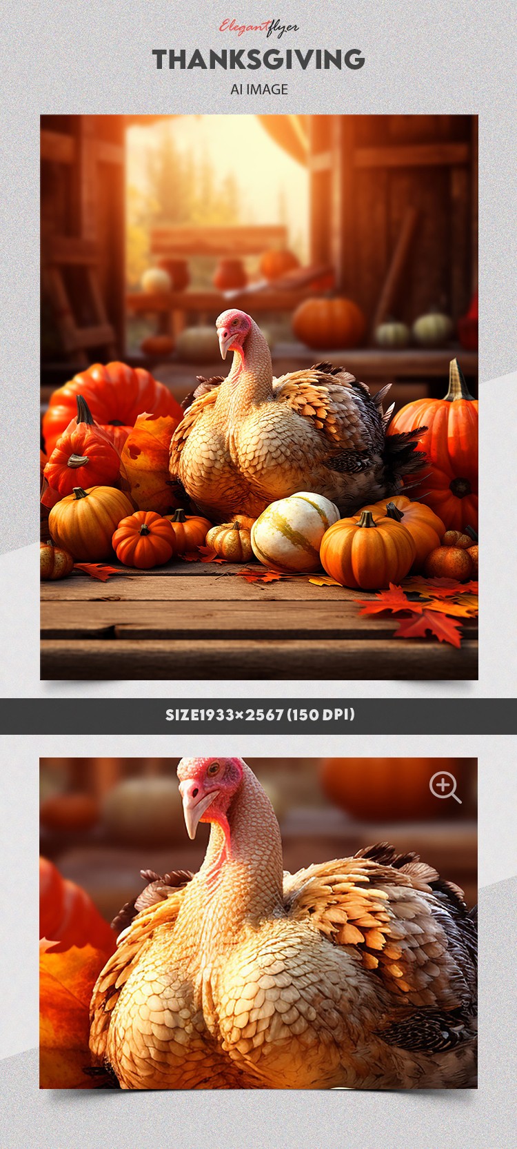 Thanksgiving Turkey with Pumpkins by ElegantFlyer