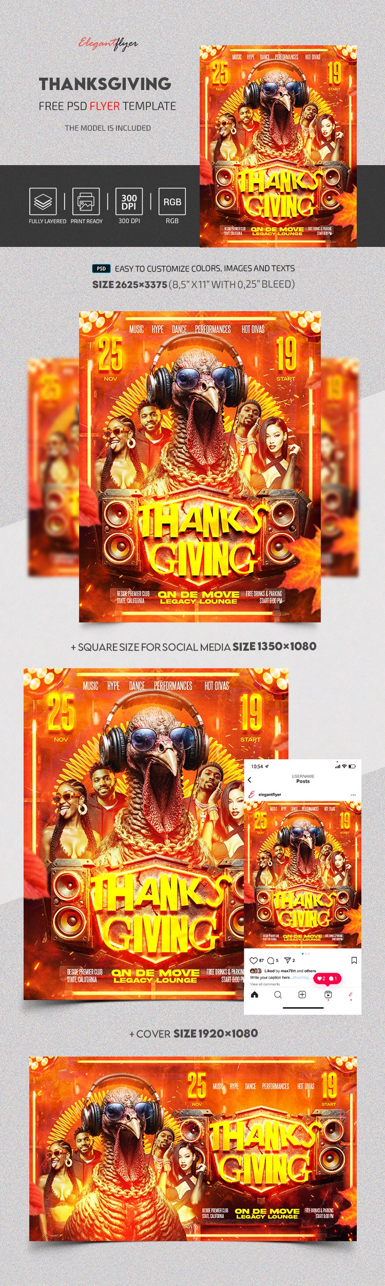 Party di ringraziamento Flyer by ElegantFlyer