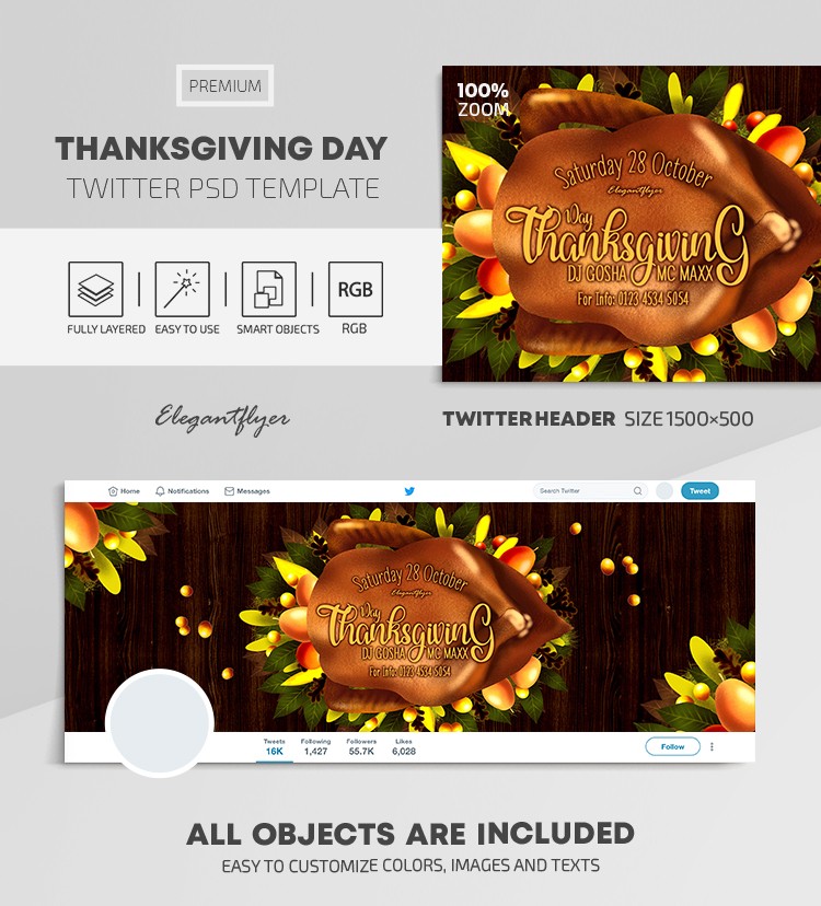 Día de Acción de Gracias en Twitter by ElegantFlyer
