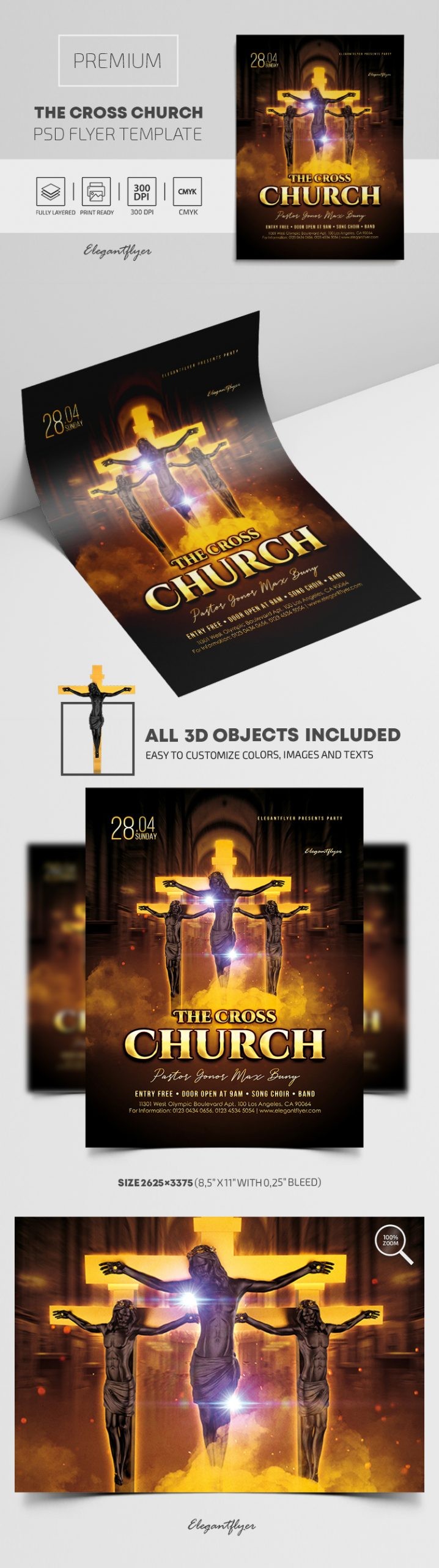 Le tract de l'église de la Croix by ElegantFlyer
