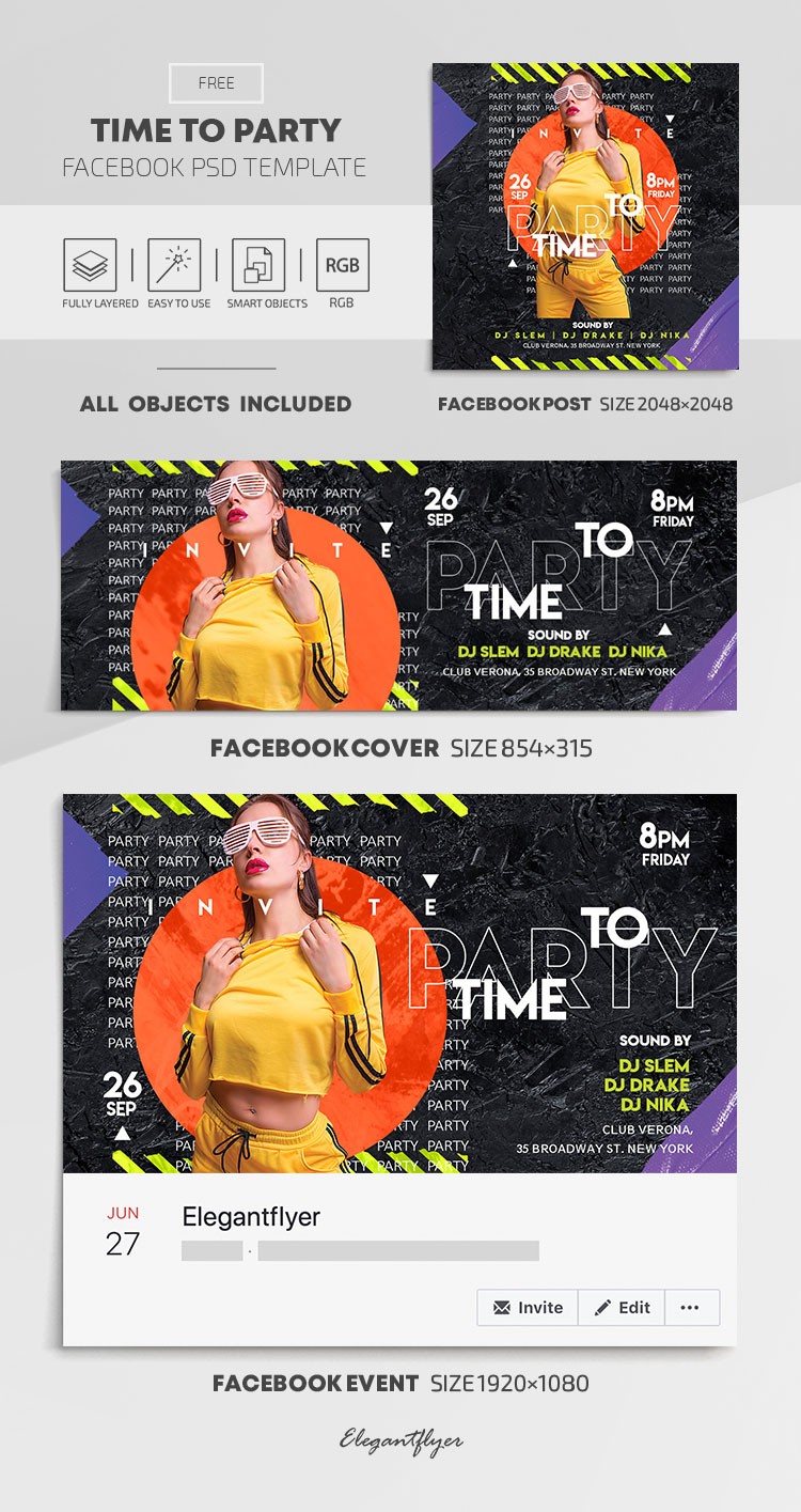 Time to Party Facebook by ElegantFlyer