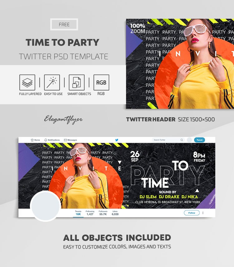 Time to Party Twitter by ElegantFlyer