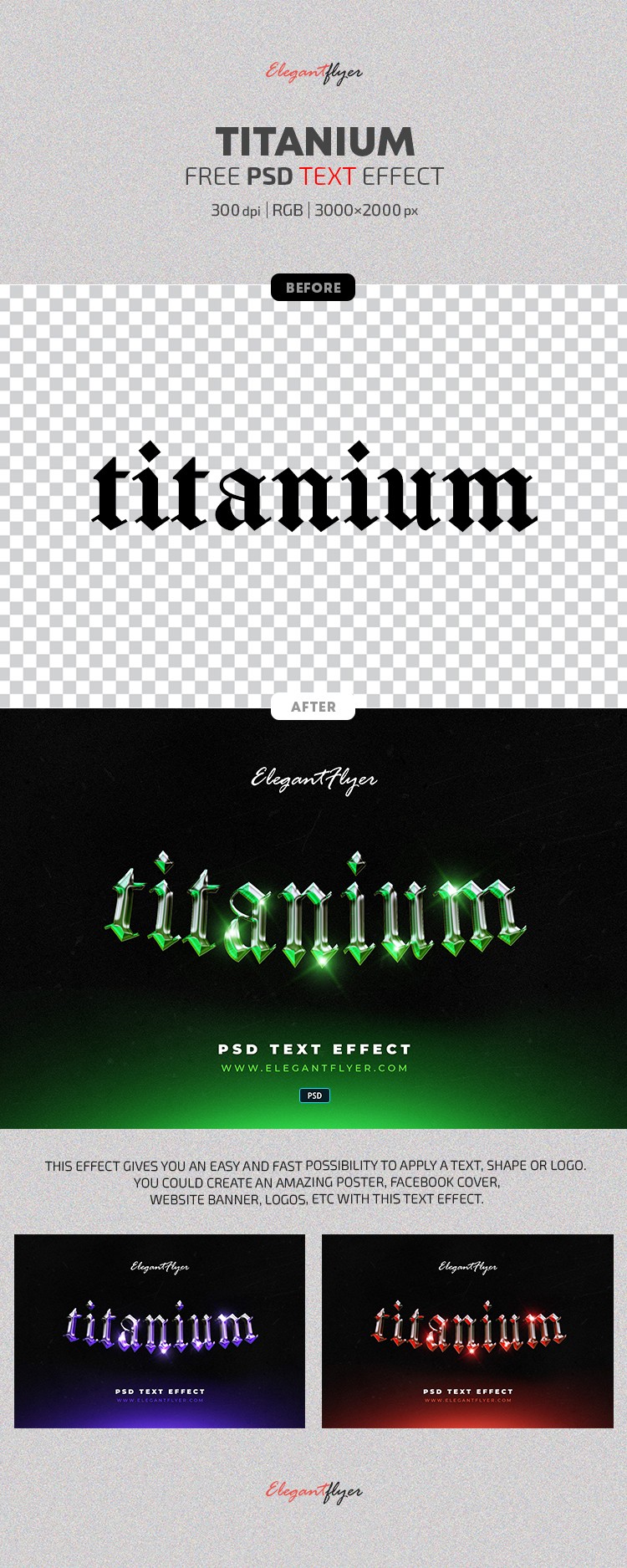 Titanium Texteffekt by ElegantFlyer