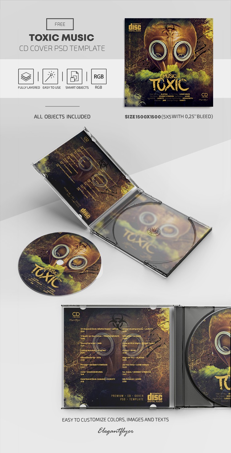 Okładka płyty CD "Toxic Music" by ElegantFlyer