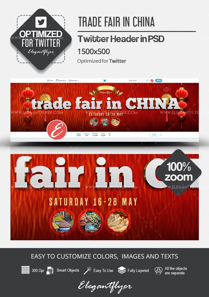 Trade Fair in China Twitter by ElegantFlyer