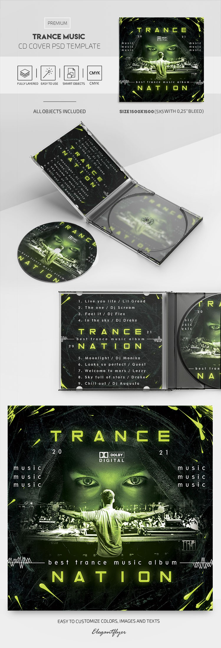 Capa do CD Trance Nation by ElegantFlyer