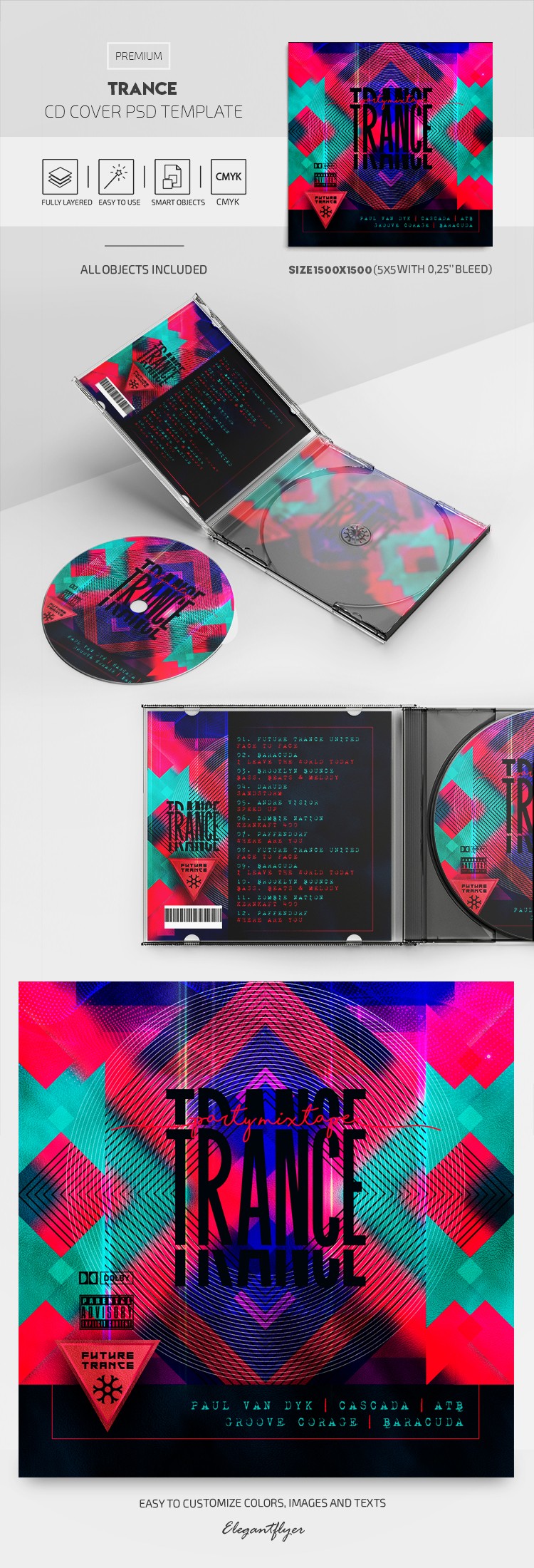 Capa do CD de Trance by ElegantFlyer