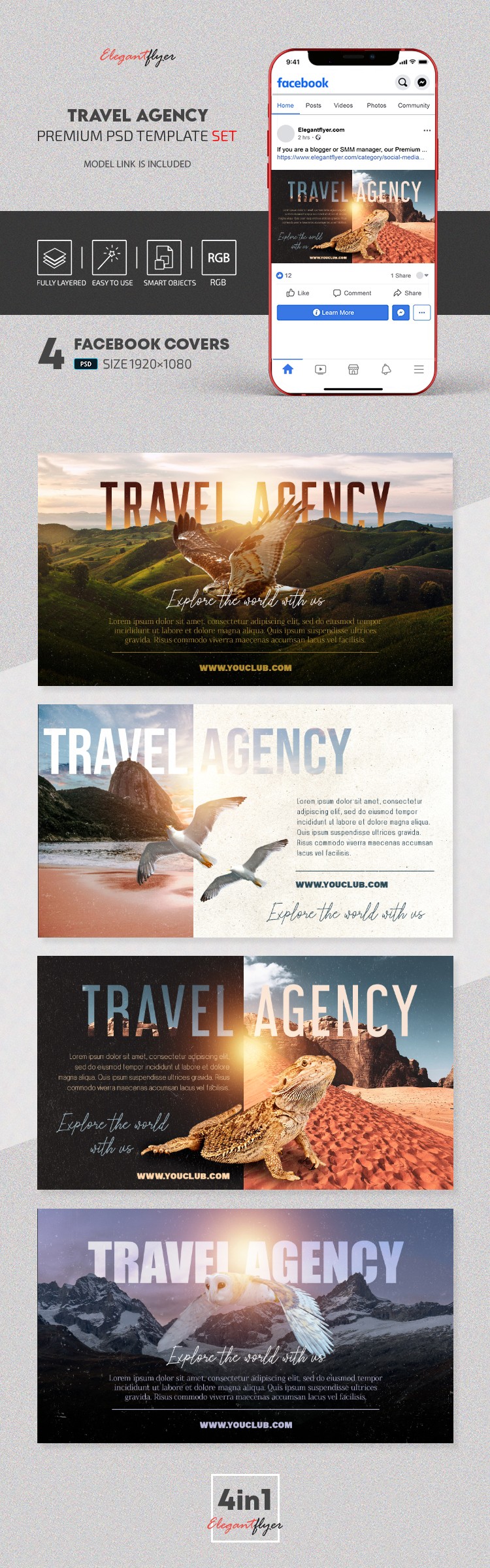 Travel Agency Facebook by ElegantFlyer