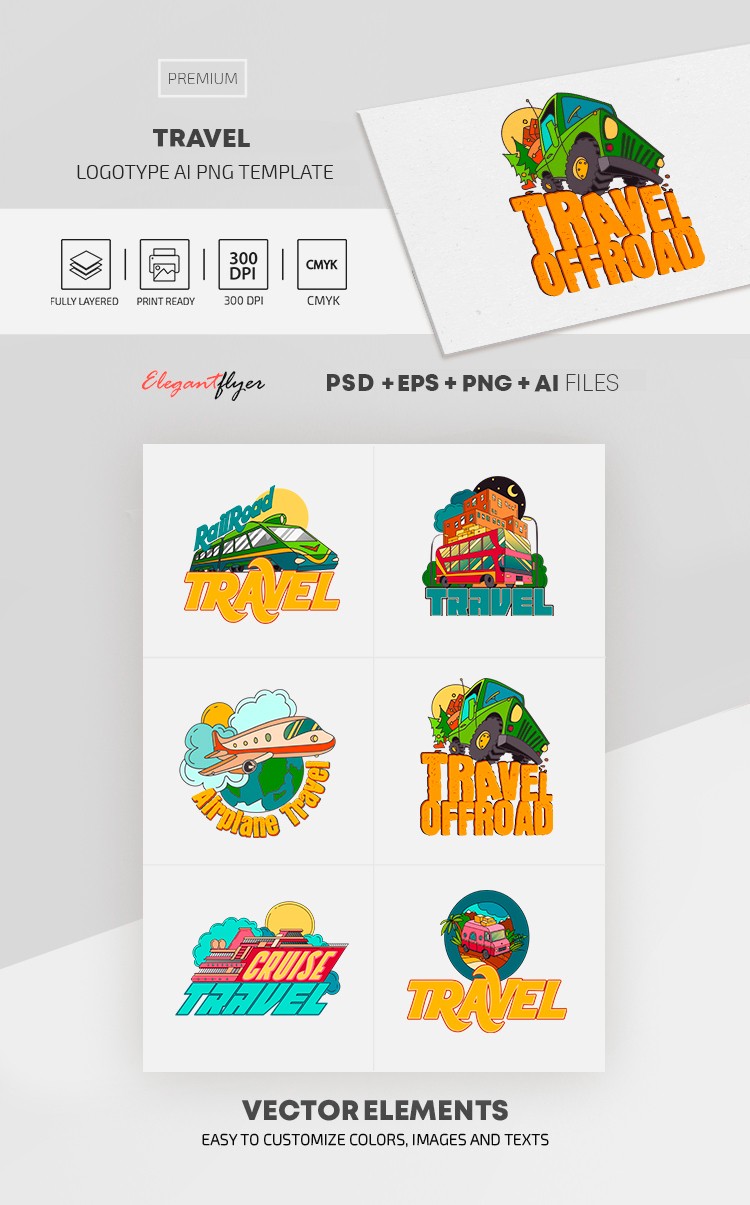 Conjunto de logotipos de viaje by ElegantFlyer