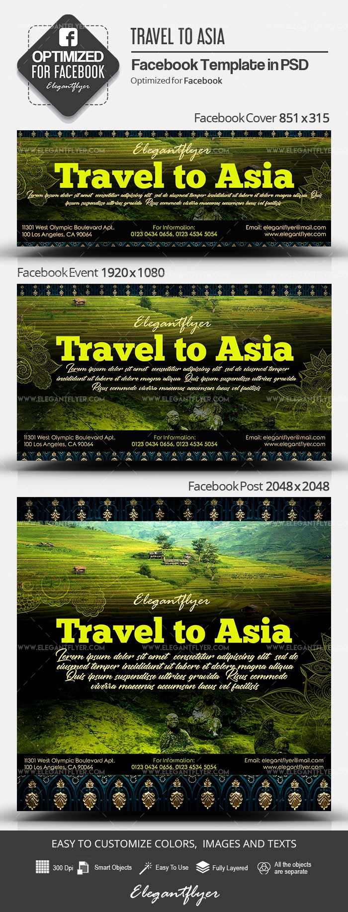 Travel to Asia Facebook by ElegantFlyer