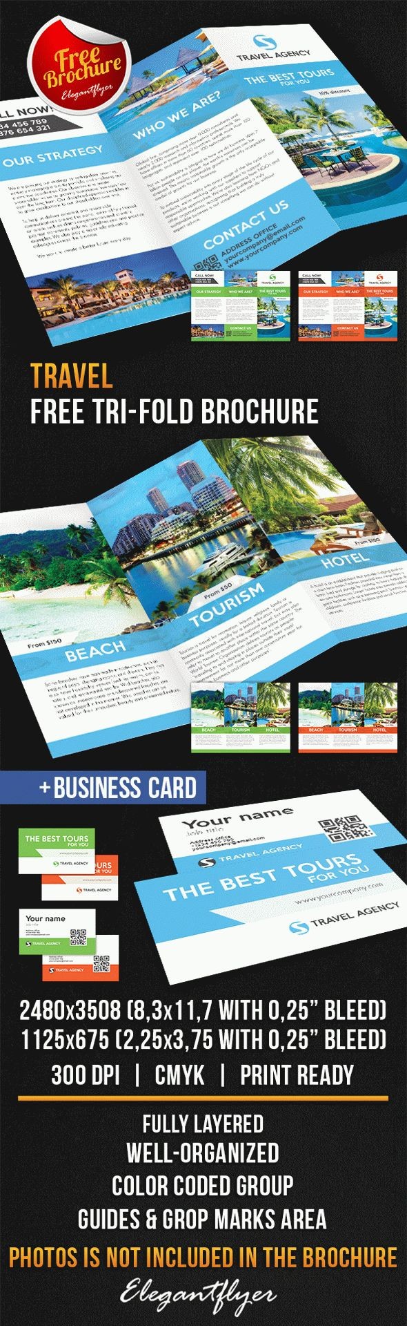 Brochure di viaggio a tre ante by ElegantFlyer