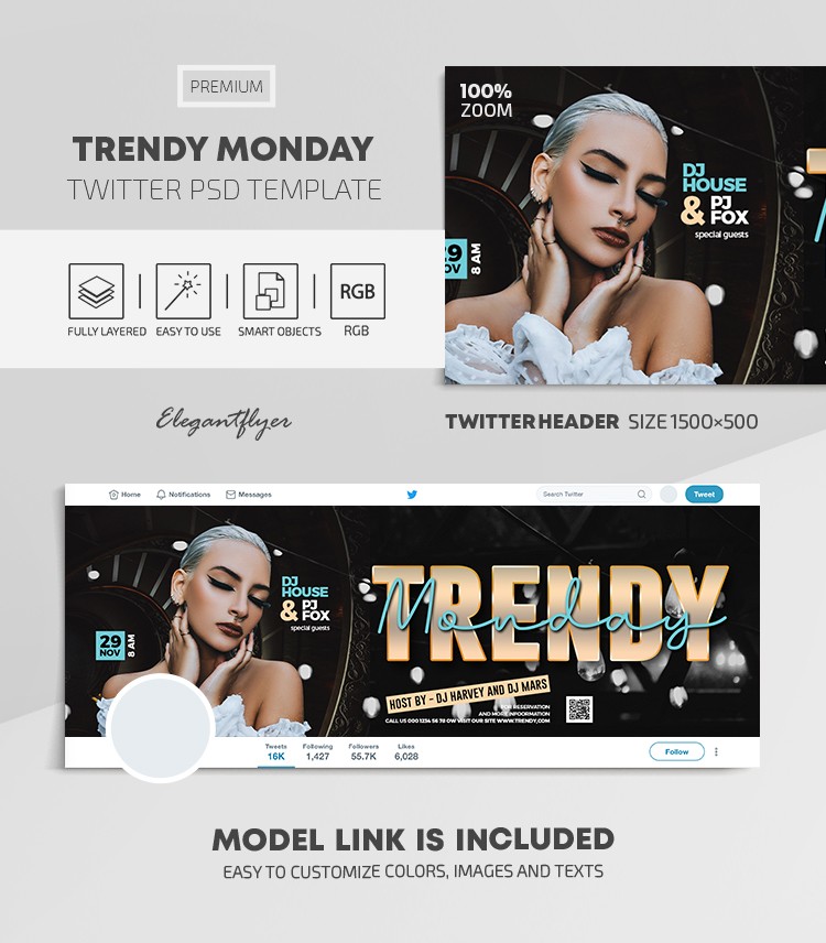 Trendy Monday Twitter by ElegantFlyer