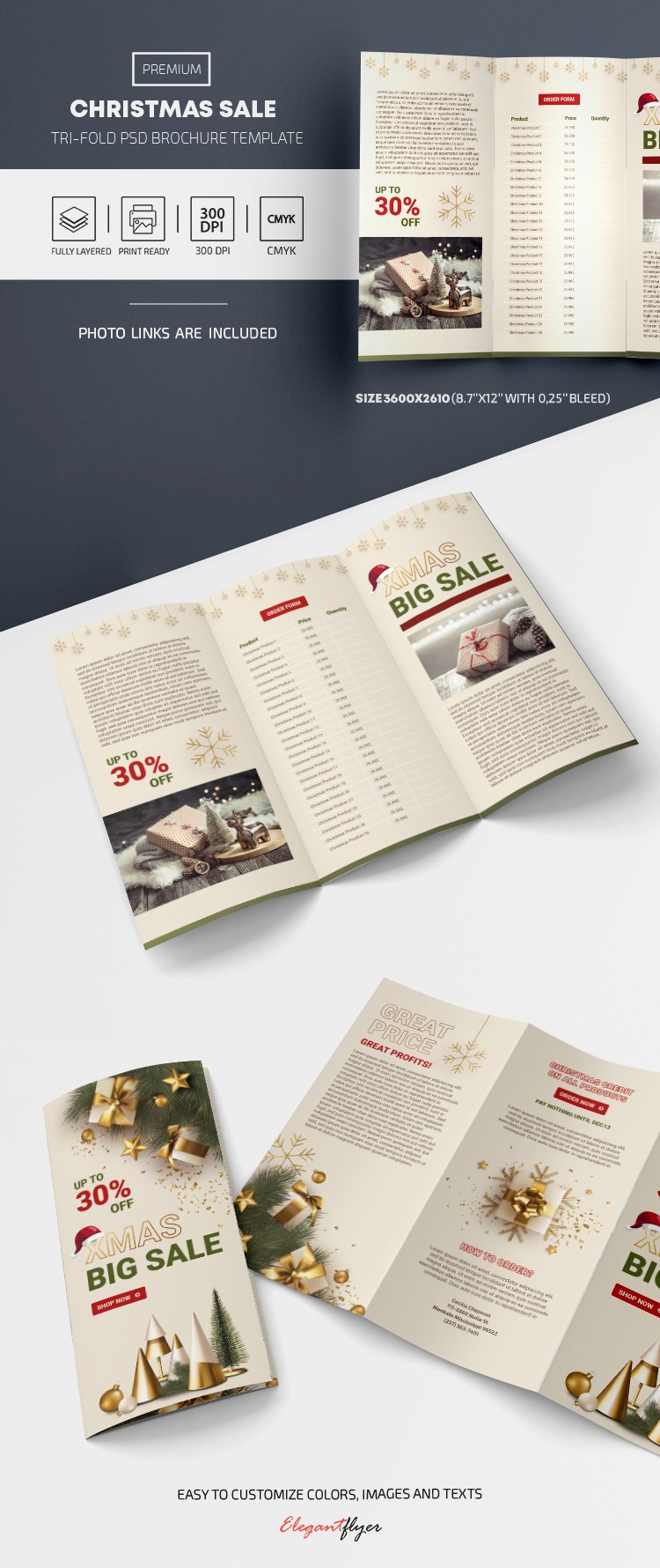 Tri-Fold Brochure Christmas Sale by ElegantFlyer