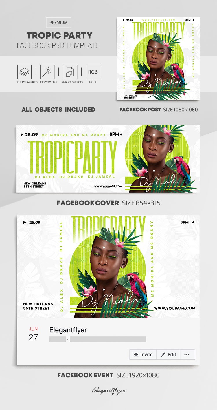 Impreza Tropic Party na Facebooku by ElegantFlyer