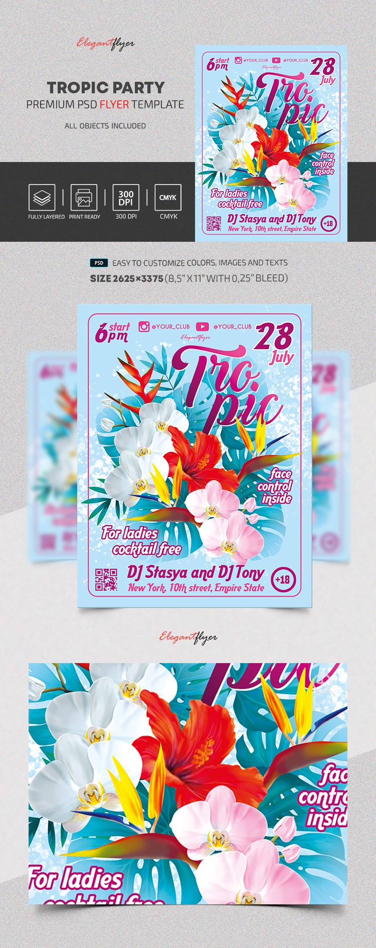 Tropic Party Flyer: Flyer de fête tropicale by ElegantFlyer