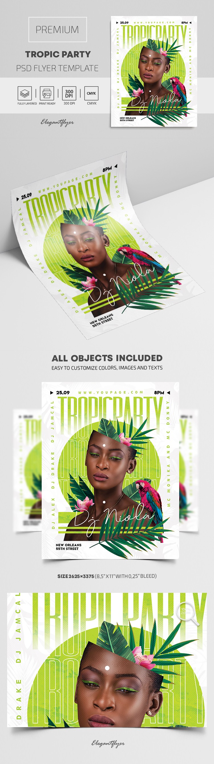 Tropic Party Flyer --> Flyer de fête tropicale by ElegantFlyer
