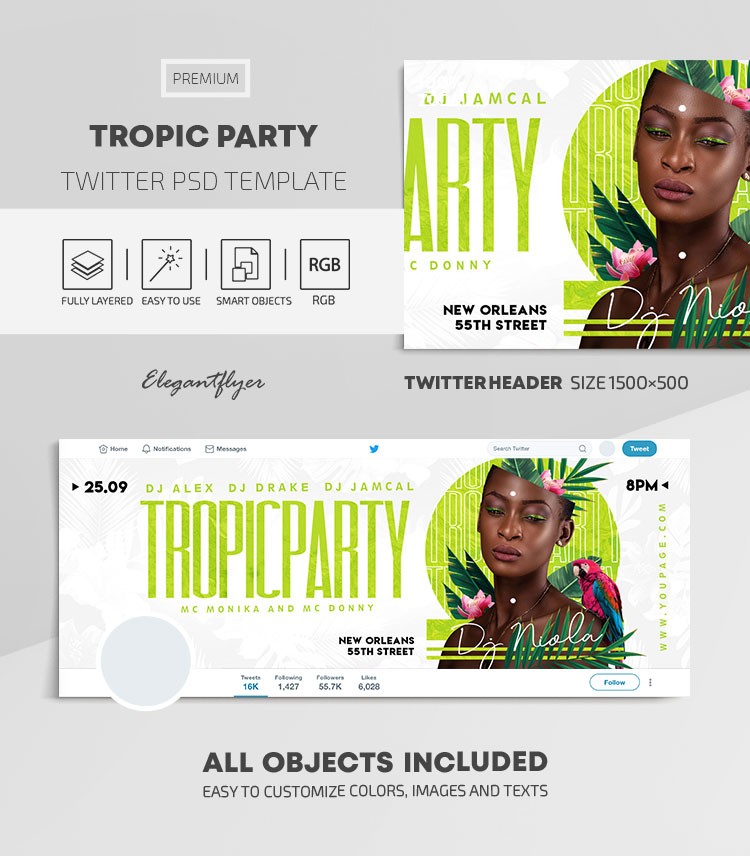 Tropic Party Twitter. by ElegantFlyer