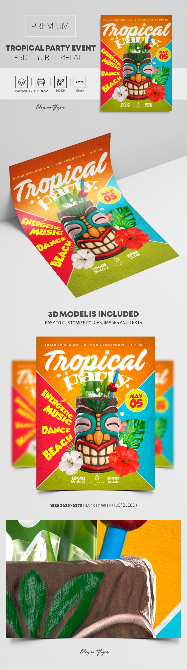 Tropical Party Event Flyer by ElegantFlyer