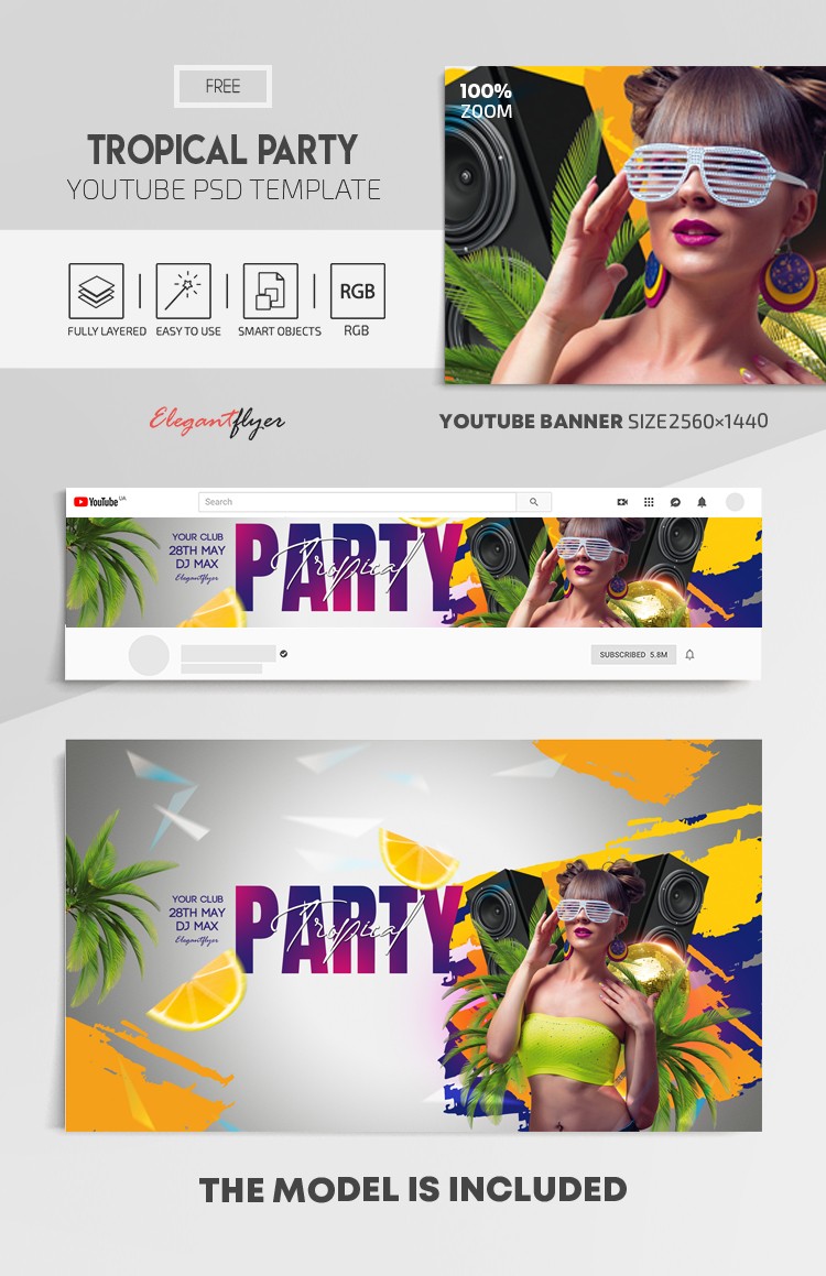 Tropical Party Youtube by ElegantFlyer