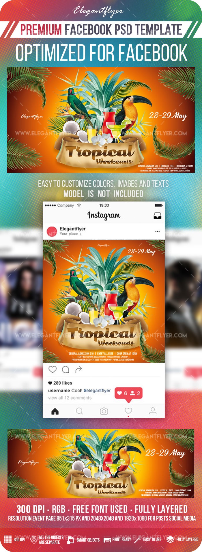 Tropical Weekends Facebook by ElegantFlyer