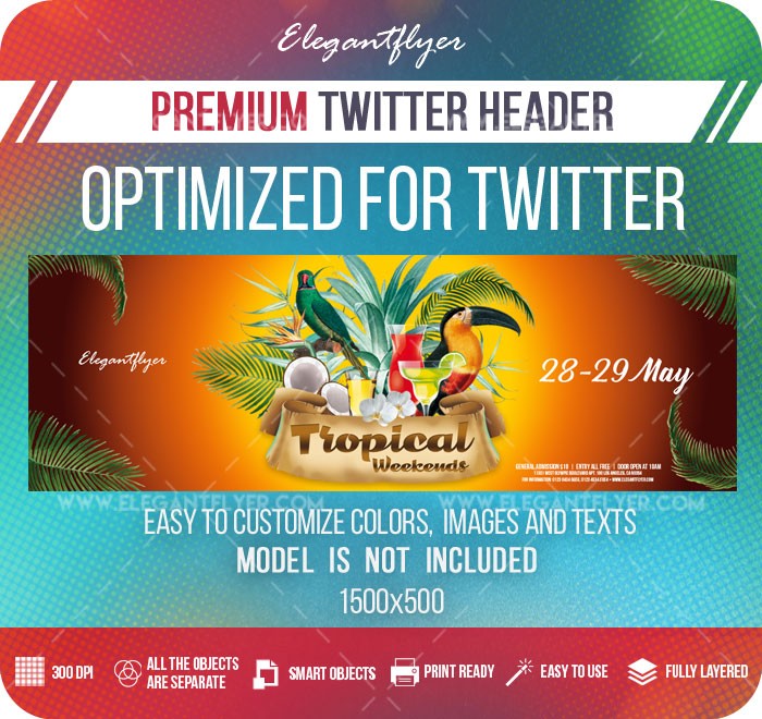 Tropical Weekends Twitter by ElegantFlyer