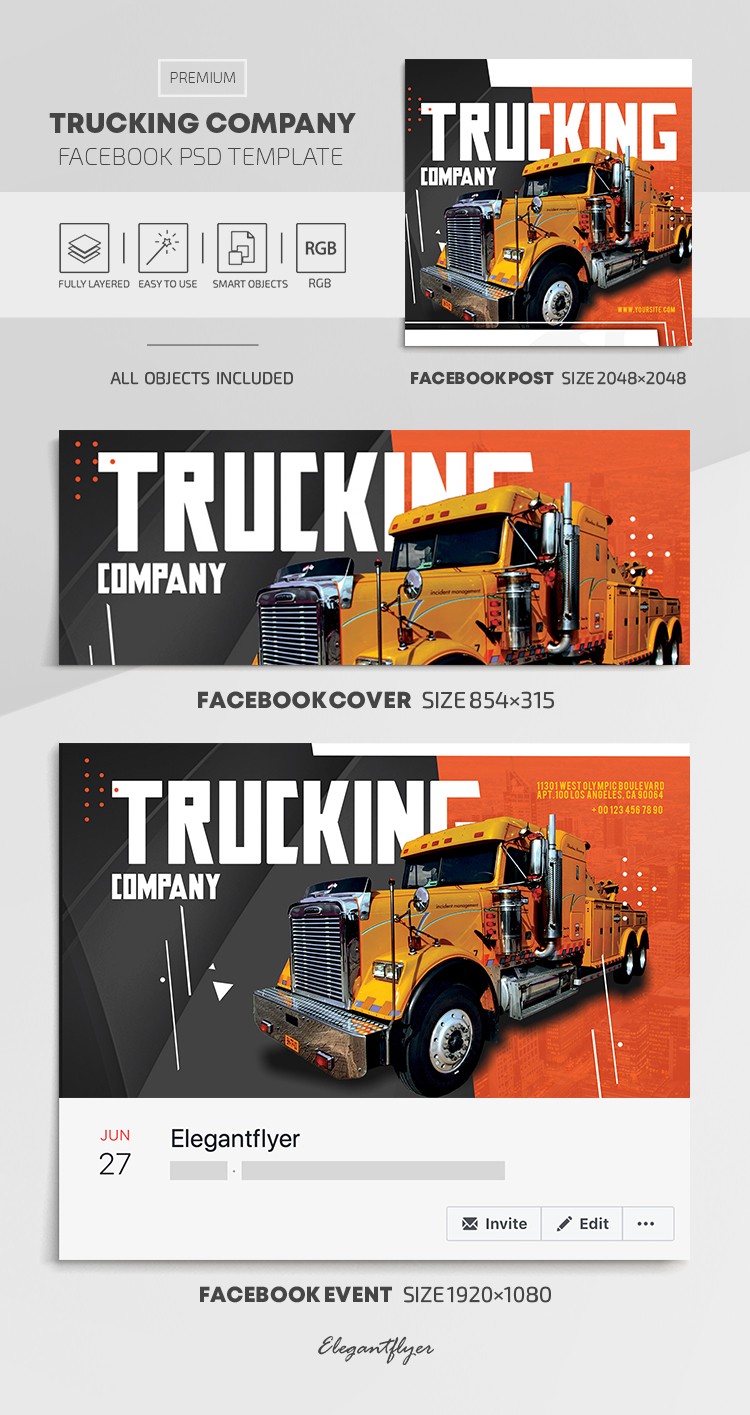 Trucking Company Facebook by ElegantFlyer