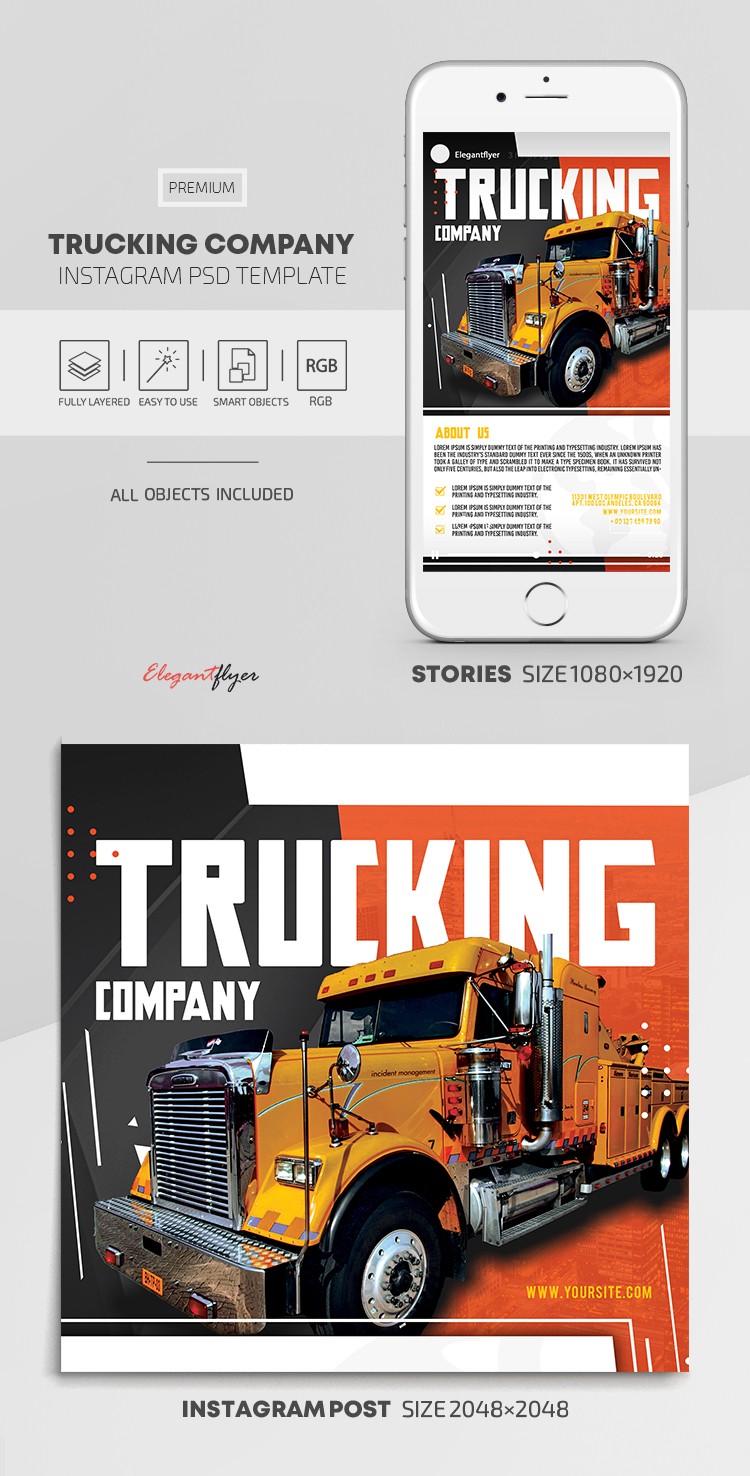 Trucking Company Instagram by ElegantFlyer