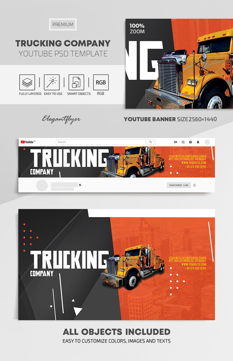 Compañía de Transporte de Camiones Youtube by ElegantFlyer