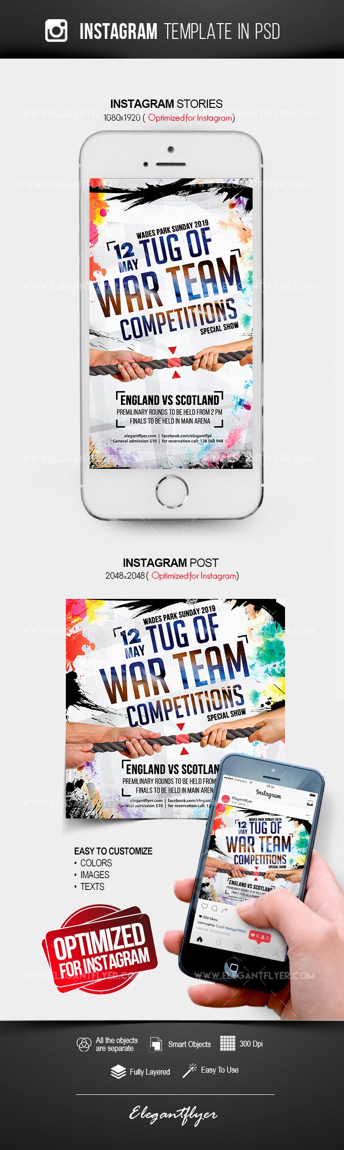 Tug of War Team Competitions Instagram by ElegantFlyer